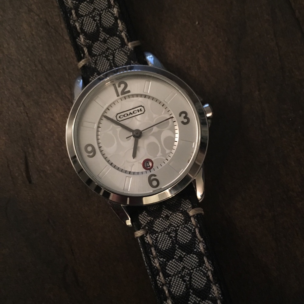 Coach monogrammed ladies watch - black